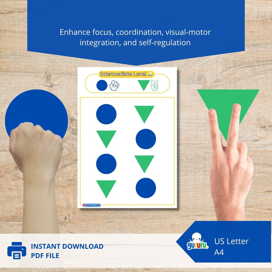 Brain Gym for Kids | Intermediate Dual-hand Exercise (PDF Printable) - Etsy