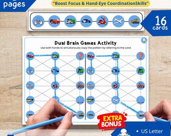 Vehicles Hand Tracing Game: Fine Motor Skills Activity (A4/US Letter PDF) Ages 3-7