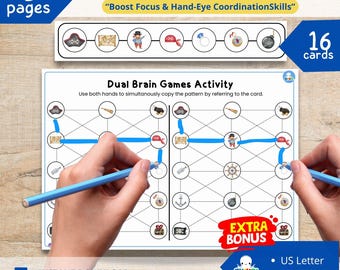 Pirate Brain Gym: Bilateral Tracing Activity for Kids (A4 & US Letter PDF Download)