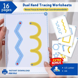 Brain Games for Kids Printable | OT Worksheets Brain Gym PDF | Hand-Eye Coordination & Fine Motor Skills Activities A4 US Letter