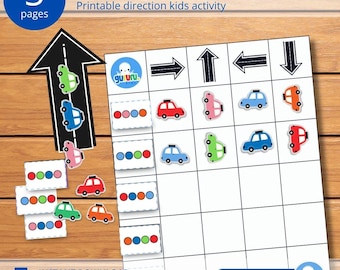 Cars Arrow Coding Printable: Preschool Activity (PDF Pattern)