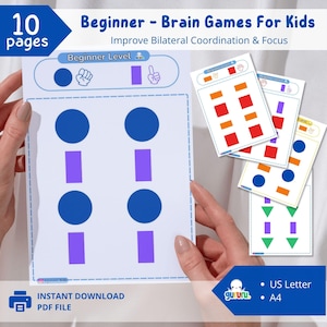 10 Dual-hand Brain Games to Boost Kids Focus, Fine Motor Skills, Hand-Eye Bilateral Coordination, Cognitive Growth, Logical Puzzle Brain Gym