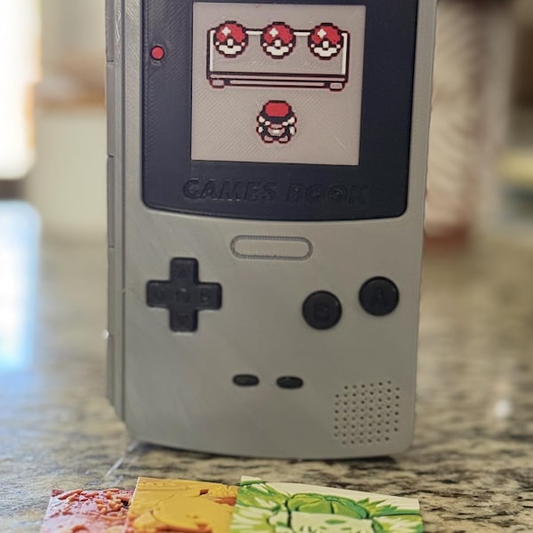 Games Book Nintendo Switch Cartridge and Micro SD Card Holder Inspired by GameBoy Color