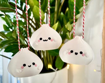 Kawaii Dim Sum Christmas Ornaments 3D Printed