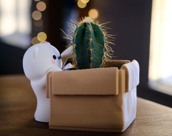 Kawaii Cat Box Succulent Cactus Indoor Planter | 3D Printed