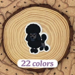 Poodle (solid) Die Cut Sticker || Weather resistant chibi retriever dog 2.5" tall