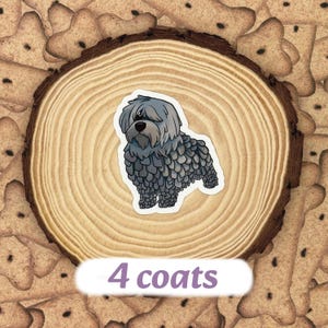 Bergamasco Die Cut Sticker || Weather resistant chibi herding dog 2.5" tall