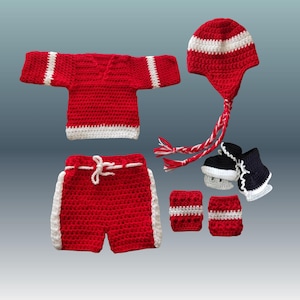 Baby’s First Hockey Player Costume – Complete 5-Piece Set (Jersey, Pants, Pads, Hat, Skates