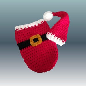Santa Cocoon and Hat Set, Christmas Baby Photo Prop, Cozy Holiday Outfit for Newborns, Newborn Santa Bunting Bag and Hat