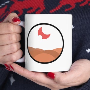 Dune Eclipse Mond Sonnenuntergang Keramikbecher (11 Unzen, 15 Unzen) Papa Geschenk Geburtstag Bestes Nerd-Geschenk Dune Fan