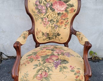 19th Century Victorian Walnut American  Chair-Antique Living Room Armchair