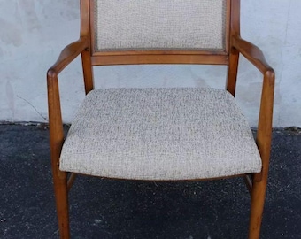 Modern Teakwood Armchair, New Upholstery