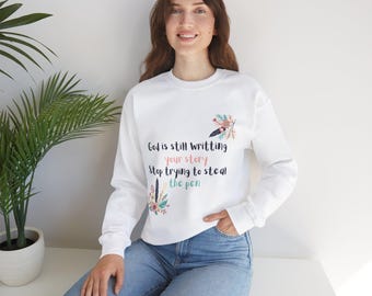 Women&#39;s Heavy Blend™ Crewneck Sweatshirt, Christian Slogan Sweatshirt