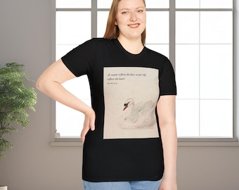 Softstyle Unisex T-Shirt Heathered Gray 100% Cotton Lightweight Fabric, Classic Fit Crew Neckline Tee, Ethically Made, Cute Christian verse