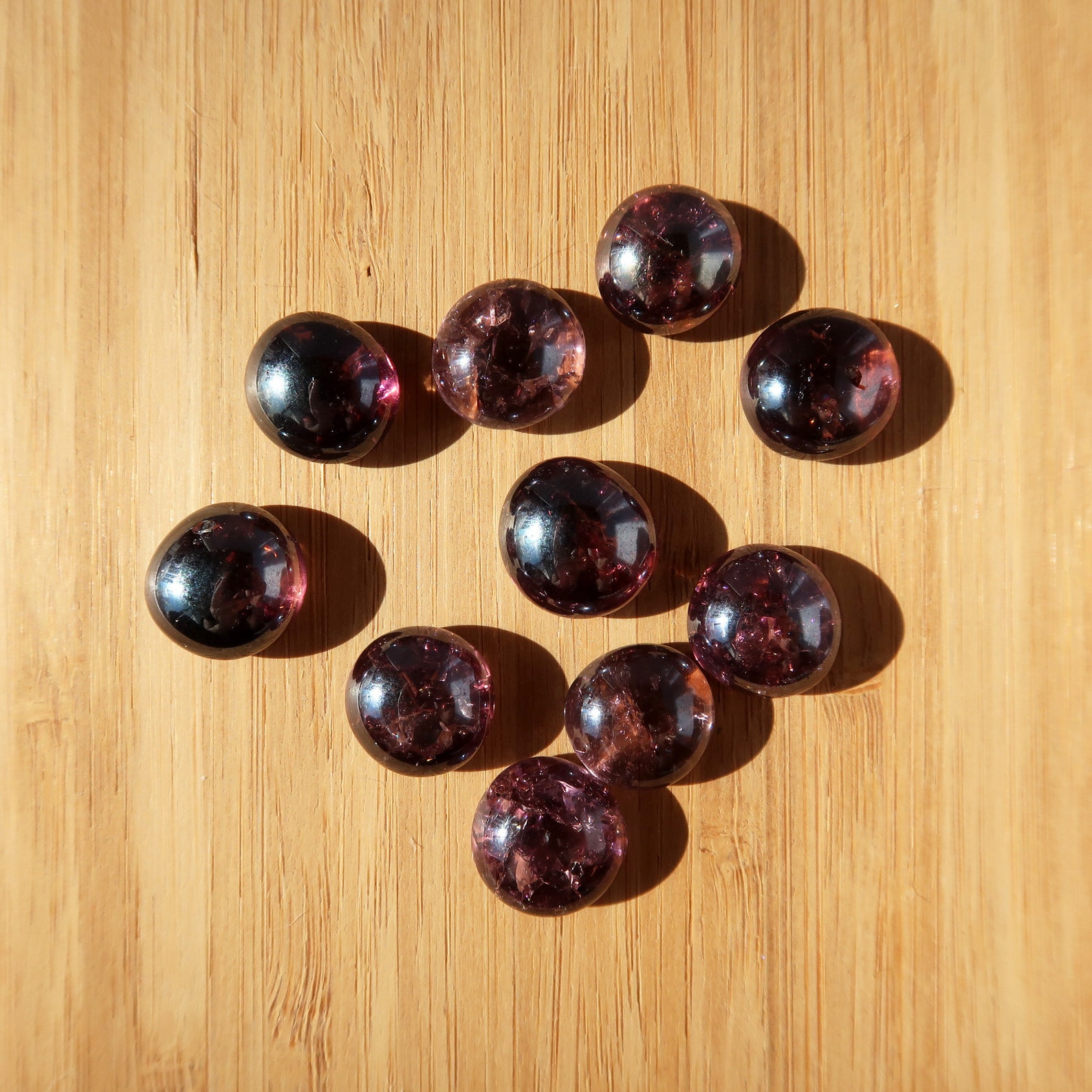 Purple Shattered Glass Flat Marbles 10 quantity Etsy