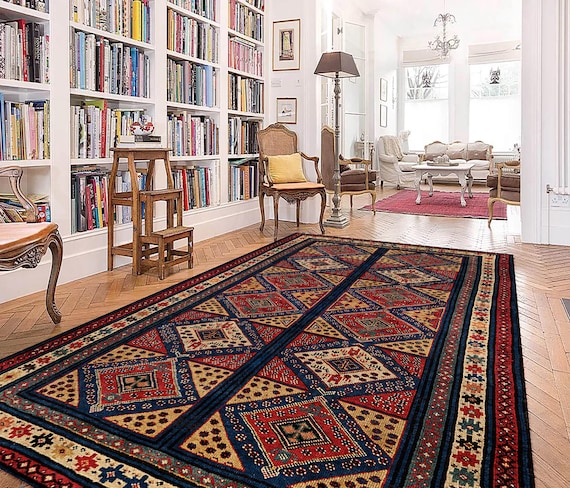 トルコ　絨毯　織物ウール製幾何学模様ラグ 94x66cm 楽天市場】トルコ絨毯 オールドカーペット154×115cmミフラープ