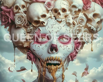 Art sombre Art de l'horreur Art gothique Art effrayant Art effrayant Art d'Halloween Art occulte Art de la tête de mort Art fantastique Art de la sorcière Art effrayant Art du squelette HS 21