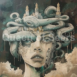 Medusa Art Dark Art Gothic Art Dark Cottagecore Art Fantasy Art Witchy ...