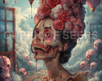 Dark Art Horror Art  Gothic Art Creepy Art Spooky Art Halloween Art Occult Art Skull Art Fantasy Art Witchy Art Scary Art Skeleton Art HS 30