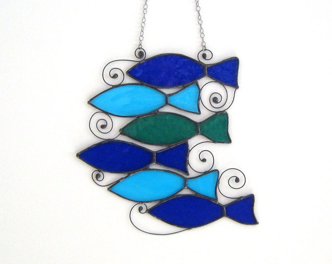 Stained Glass Fish Panelstained Glass Suncatcherfish Suncatcher