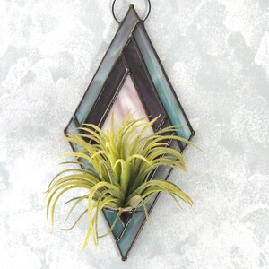 Stained Glass Air Plant Holder, Hanging Plant Holder, Wall Planter, Gift for Gardener, Indoor Planter for Airplants