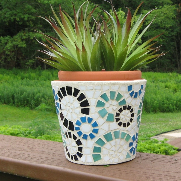 Mosaic Flower Pot Etsy