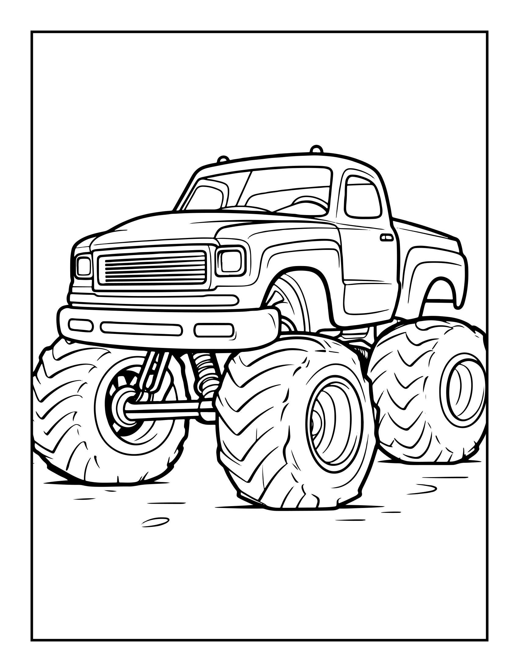 Monster Trucks Coloring Pages for Kids: 25 Printable Designs (PDF) - Etsy