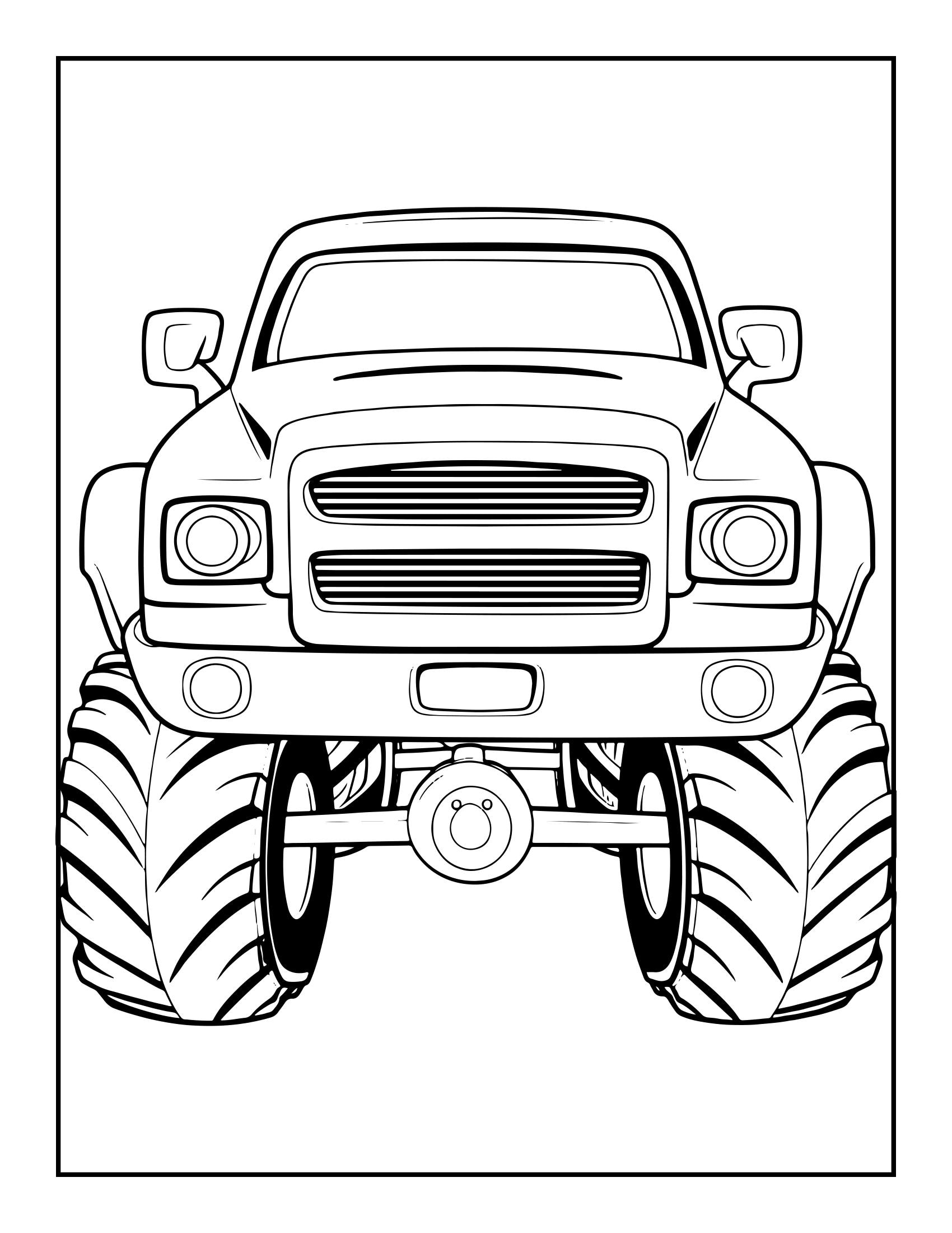 Monster Trucks Coloring Pages for Kids: 25 Printable Designs (PDF) - Etsy