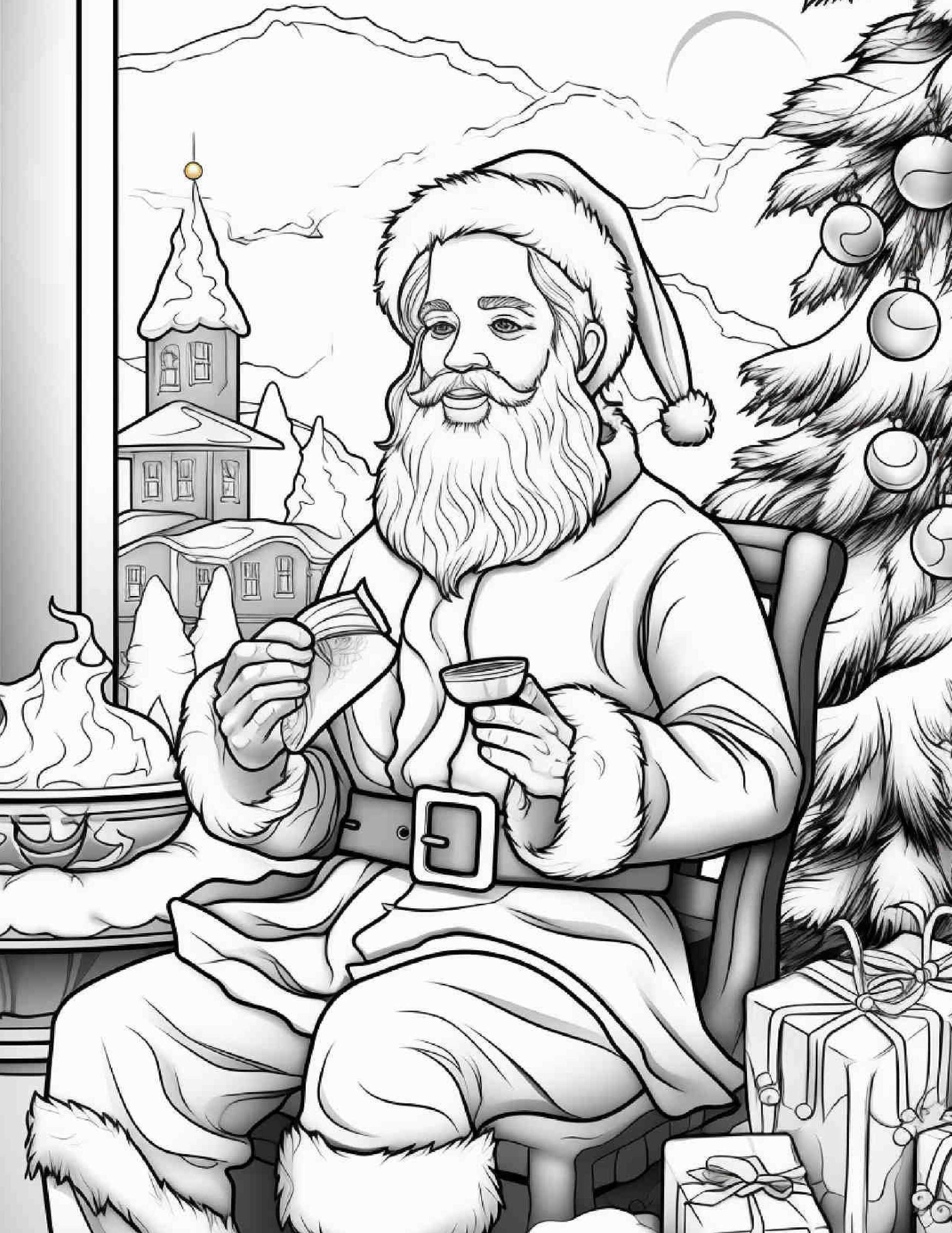 Adult Coloring Grayscale Christmas Cards - 24 Vintage Design Postcards For Coloring With Pencils, Pens, Or Paint - View #3