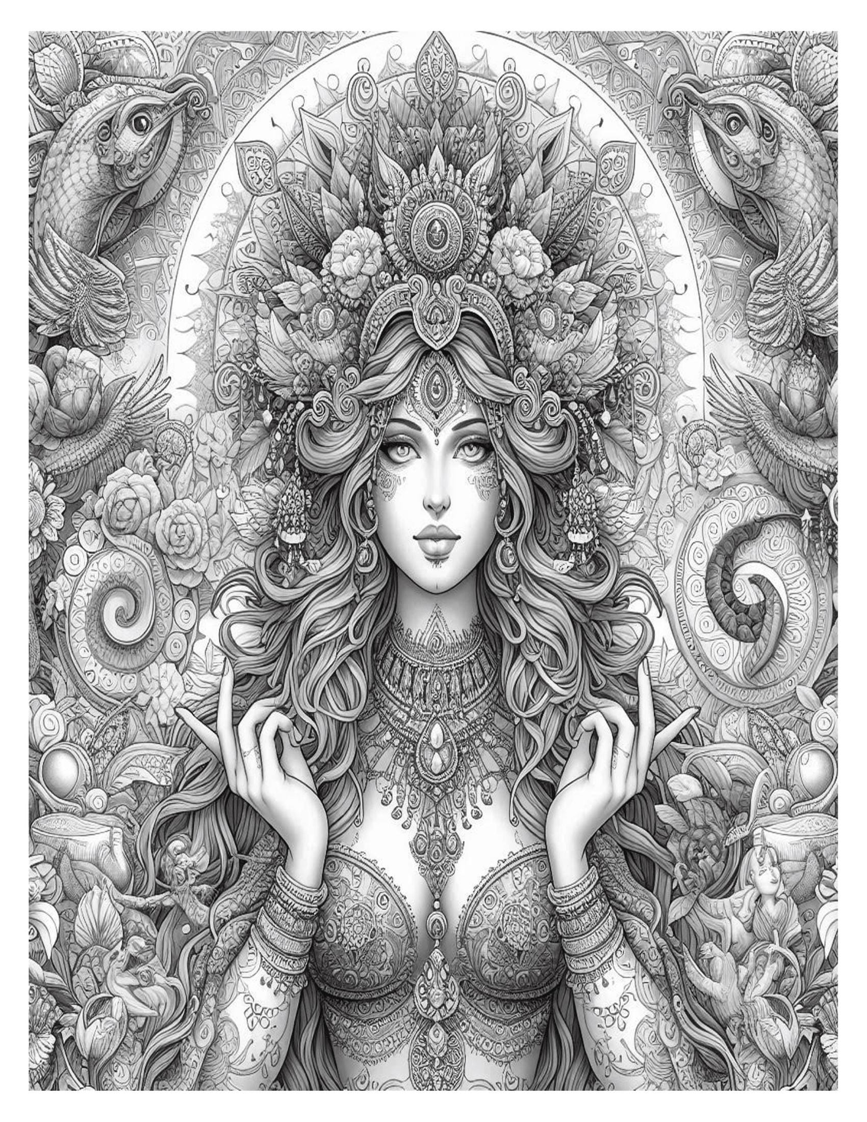 Goddess Mythology Coloring Pages for Adults: 25 Printable Designs - Etsy