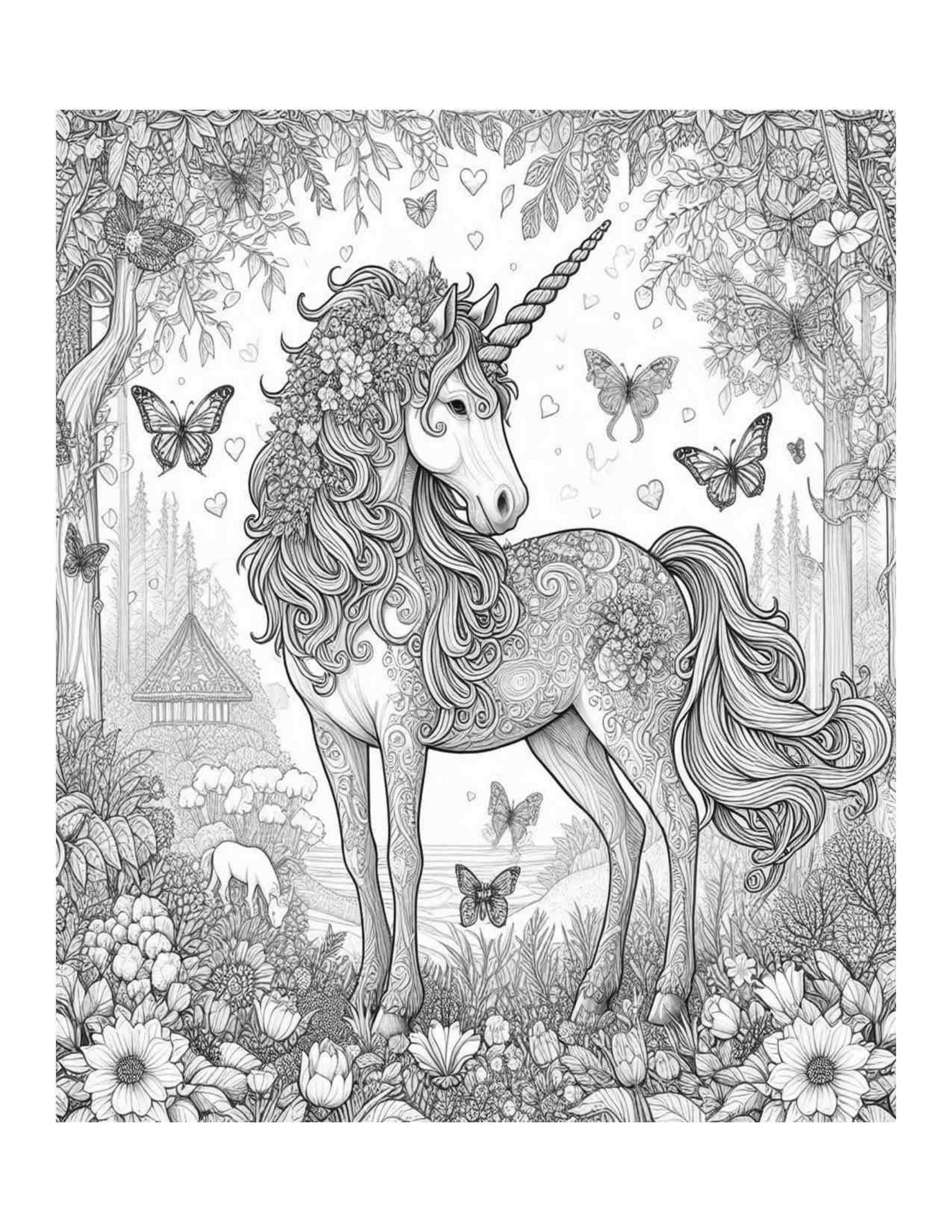 Unicorn Coloring Pages for Adults Grayscale Designs (printable PDF Etsy