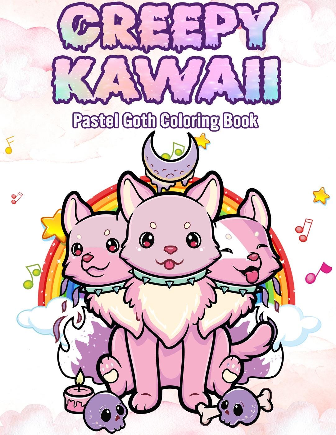 Creepy Kawaii Coloring Pages: Pastel Goth Art (PDF Download)