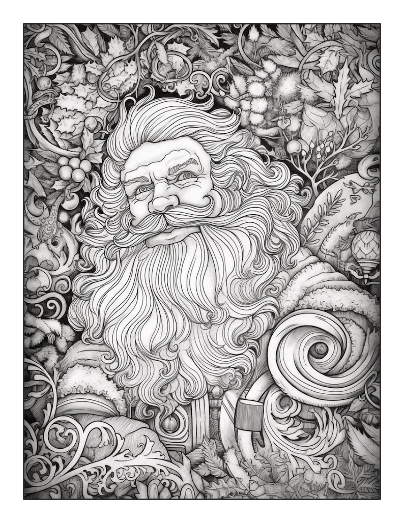 Christmas Coloring Pages for Adults: 25 Printable Holiday Designs (PDF ...