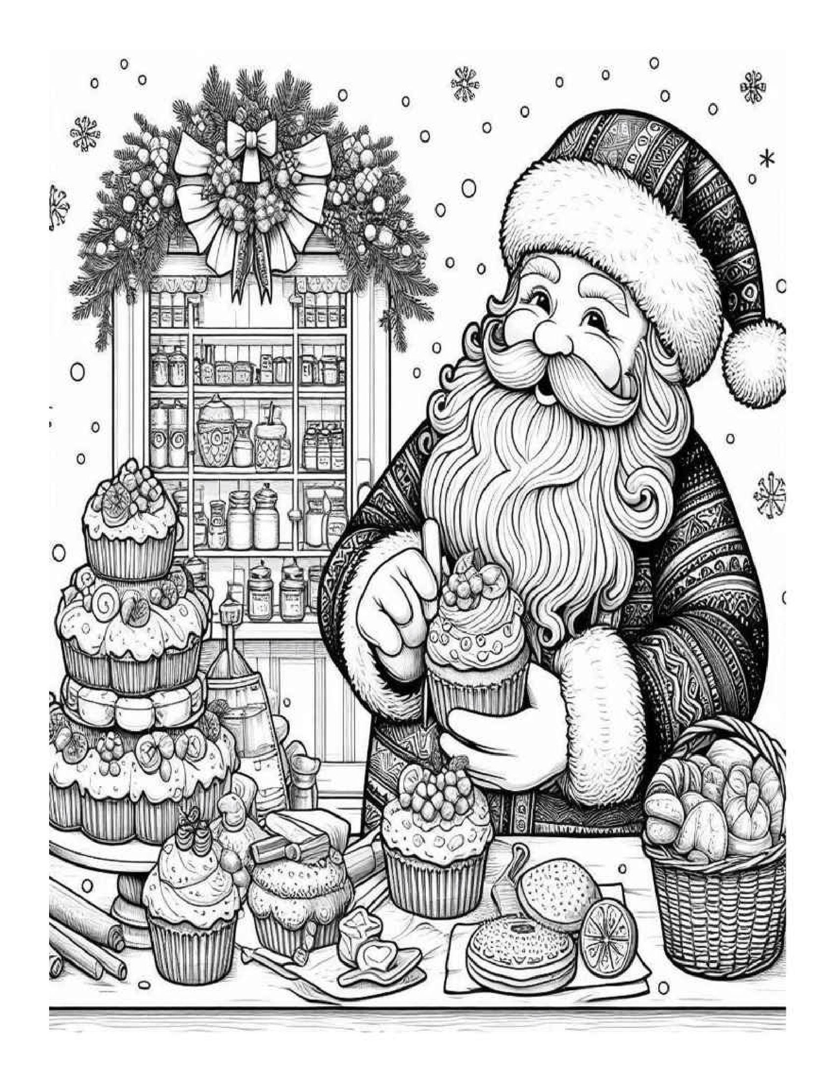 クリスマスプレゼントを持ったサンタクロースと子供向けの絵を描いたり色を塗ったりするアクティビティイラスト素材透過、PNGフリー画像ダウンロード -  Pngtree, image size:1700x2200