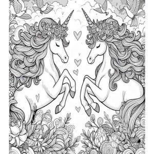 Wonderland Unicorn Coloring Pages for Adults: 25 Printable Designs