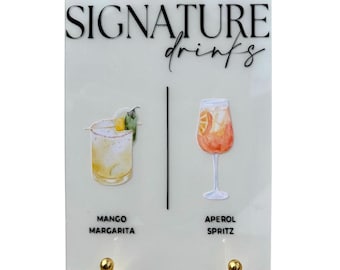 Personalized Wedding Bar Sign, His and Hers Signature Drinks Arch Sign, Signature Cocktail Menu, Personalized Wedding Bar Sign, Bar Menu