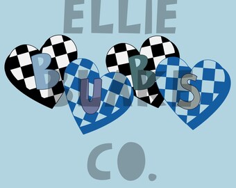 Checkered hearts BUBS PNG FILE