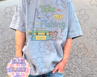 Take Me Fishing Personalized PNG Digital Download