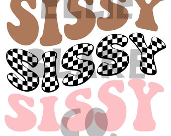 Sissy Repeating Wavy letter PNG FILE