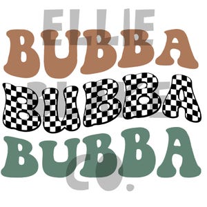 Repeating Wavy letters Bubba PNG FILE