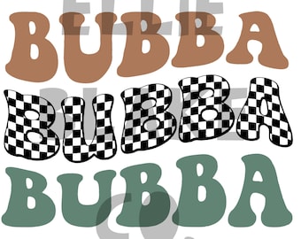 Repeating Wavy letters Bubba PNG FILE