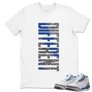 Een ander shirt dat past bij de AJ 3 True Blue, Air Jordan 3 True Blue White Fire Red Cement Grey Match Tee