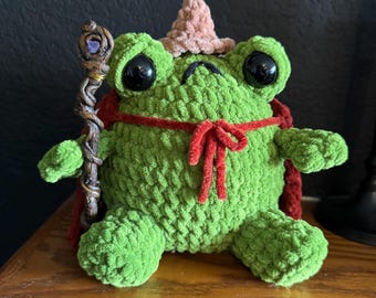 Crochet Frog Mage Pattern Updated Version. Froggy Mage. Amigurumi frog witch, wizard, mage pattern. PDF English Digital Download Product,