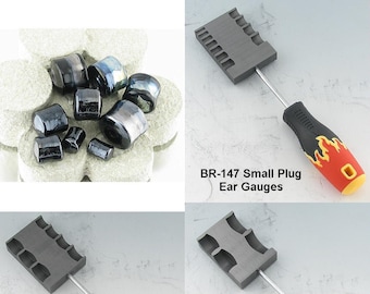 EAR GAUGES - PLUGS CGBeadrollers, Br-147 Sm Plug Ear Gauge, Br-148 Med, Br-171 Lg, Br-172 X-Large, High Quality Graphite Tools