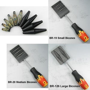 BICONE CGBeadroller, Br-19 Sm Bicone, Br-20 Med Bicone, Br-126 Lg Bicone, Br-127 X-Lg Bicone, High Quality Graphite Tools