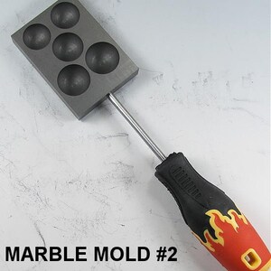 MARBLE MOLDS 5 Versions, Premier Graphite Glass Lampworking Tools, High Quality Graphite Tools BR-Marble #2