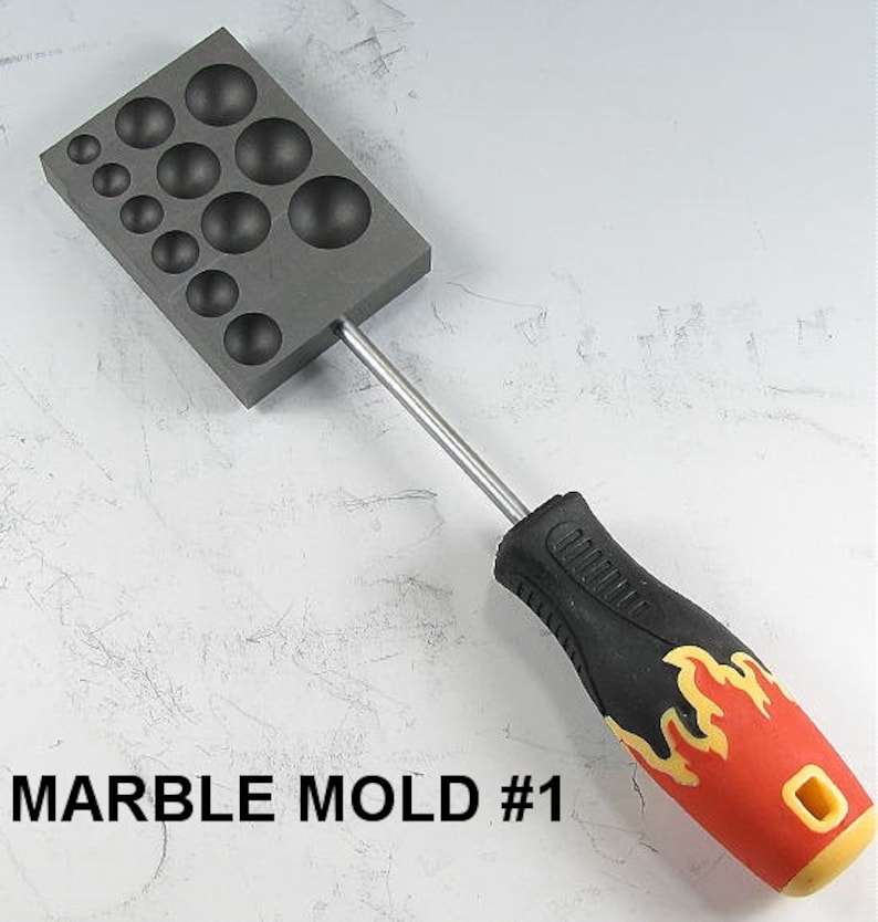 MARBLE MOLDS 5 Versions, Premier Graphite Glass Lampworking Tools, High Quality Graphite Tools BR-Marble #1