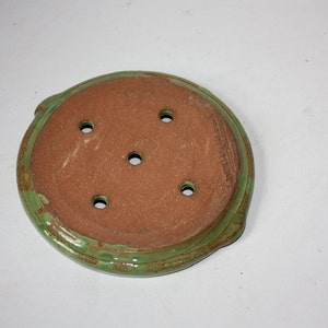 Grass Green Soap Dish with Golden Polka Dots Sponge Holder Kitchen Decor image 2