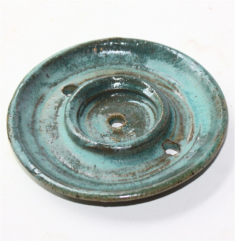 Grass Green Soap Dish With Golden Polka Dots Sponge Holder Kitchen