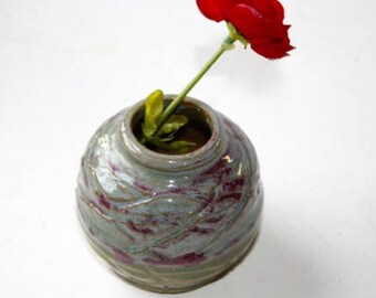 Bud Vase in Stoneware Multicolored  for a flower or Miniature Bouquet OOAK